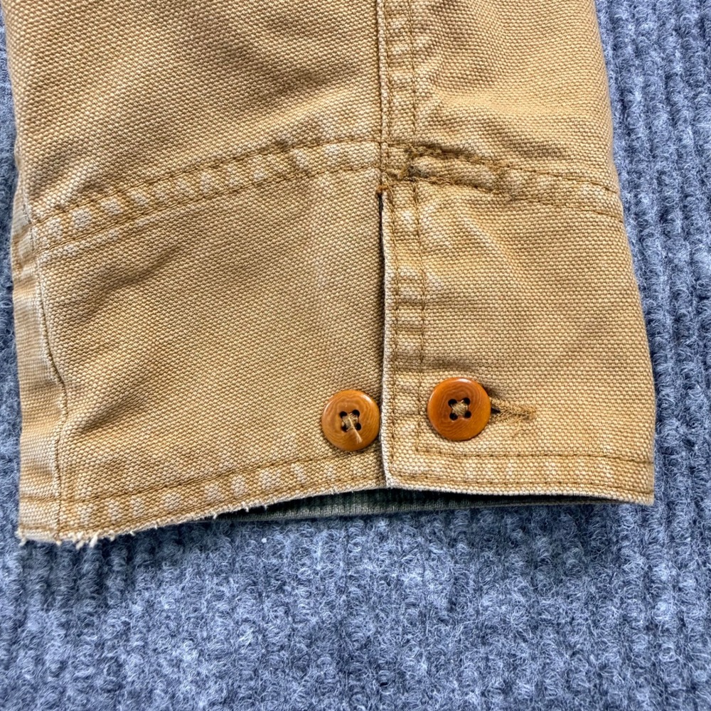 Vintage L.L.Bean Barn Coat Mens Tan Canvas PrimaLoft Lined Corduroy Collar - Picture 14 of 16